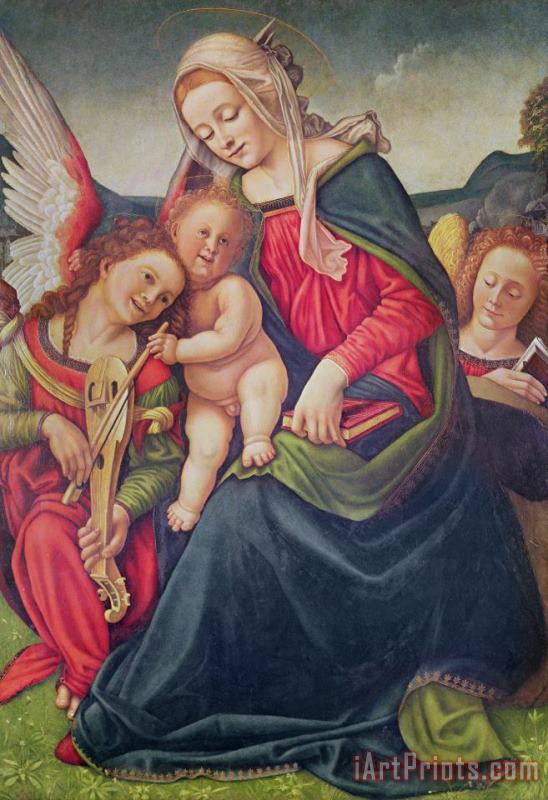 Piero di Cosimo Virgin and Child and angel musicians Art Print