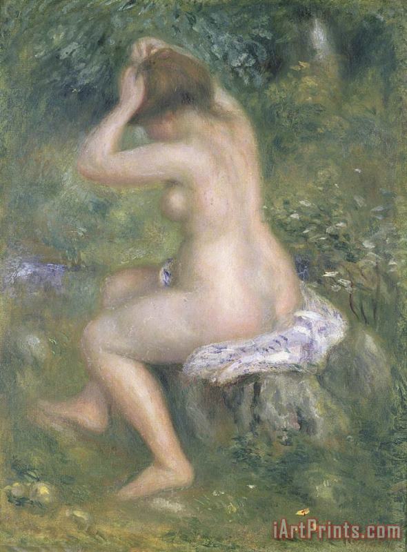 A Bather painting - Pierre Auguste Renoir A Bather Art Print