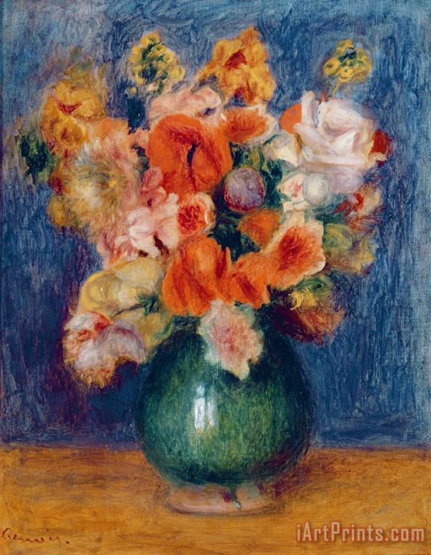 Bouquet painting - Pierre Auguste Renoir Bouquet Art Print