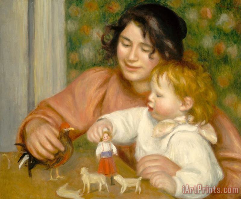 Child With Toys Gabrielle And The Artist's Son Jean painting - Pierre Auguste Renoir Child With Toys Gabrielle And The Artist's Son Jean Art Print