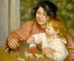 Pierre Auguste Renoir Child With Toys Gabrielle And The Artist's Son Jean painting