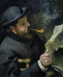 Pierre Auguste Renoir Claude Monet reading a newspaper