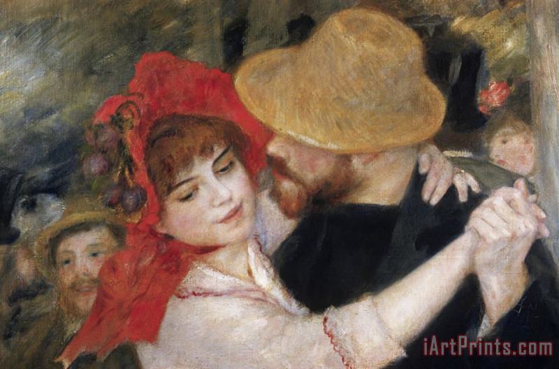 Detail of Dancing Couple From Le Bal a Bougival painting - Pierre Auguste Renoir Detail of Dancing Couple From Le Bal a Bougival Art Print