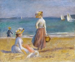 Pierre Auguste Renoir Figures on The Beach painting