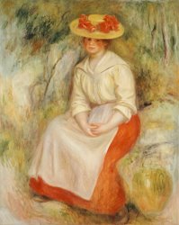 Pierre Auguste Renoir Gabrielle in a Straw Hat painting