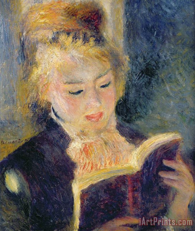 Girl Reading painting - Pierre Auguste Renoir Girl Reading Art Print