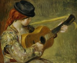 Pierre Auguste Renoir Girl with a Guitar painting