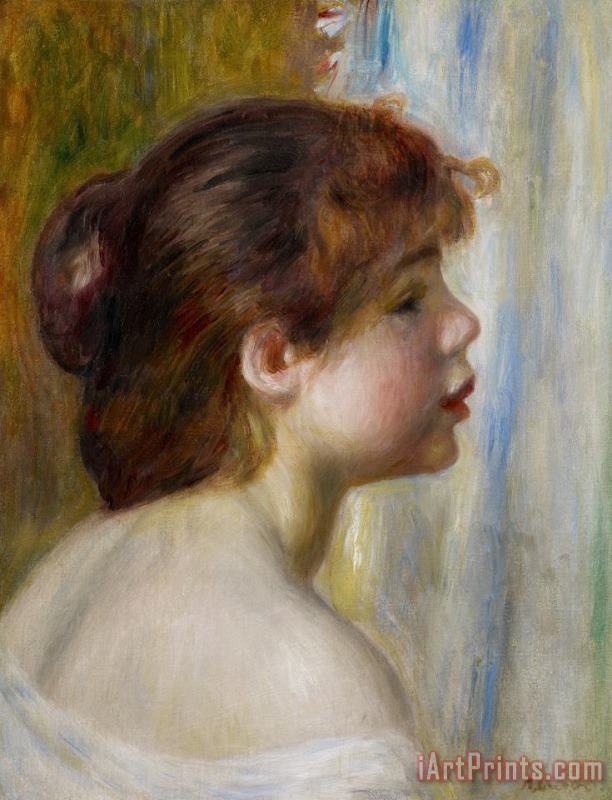 Pierre Auguste Renoir Head Of A Young Woman Art Print