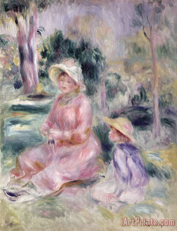 Pierre Auguste Renoir  Madame Renoir and Her Son Pierre Art Painting