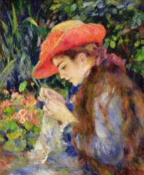 Pierre Auguste Renoir  Marie Therese Durand Ruel Sewing