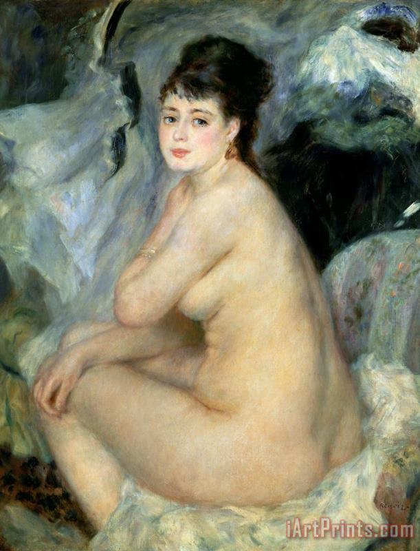 Pierre Auguste Renoir Nude Or Nude Seated On A Sofa 1876 Art Print