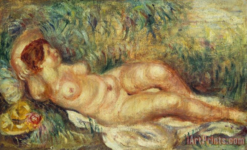 Outstretched Nude painting - Pierre Auguste Renoir Outstretched Nude Art Print