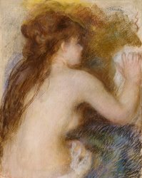 Pierre Auguste Renoir Rear view of a nude woman painting