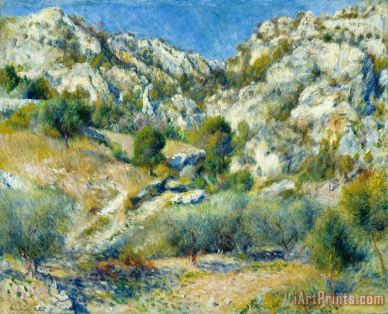 Rocky Crags at L'estaque painting - Pierre Auguste Renoir Rocky Crags at L'estaque Art Print