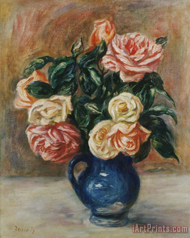 Pierre Auguste Renoir Roses in a Jug Art Painting
