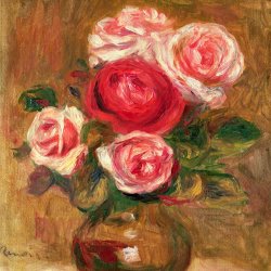 Pierre Auguste Renoir Roses In A Pot painting