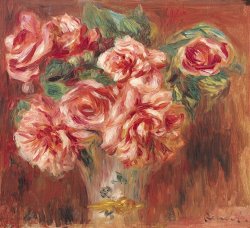 Pierre Auguste Renoir Roses in a Vase