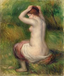 Pierre Auguste Renoir Seated nude painting