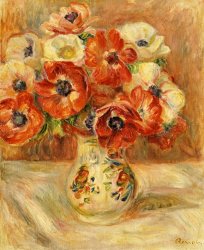 Pierre Auguste Renoir Still Life with Anemones painting