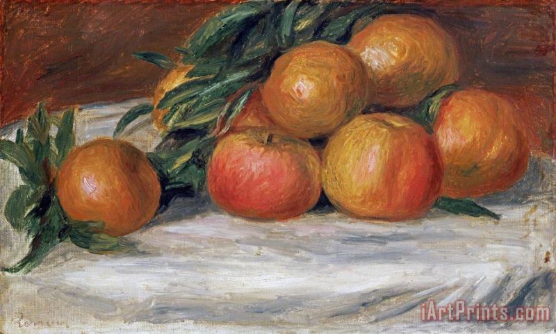 Still Life with Apples And Oranges painting - Pierre Auguste Renoir Still Life with Apples And Oranges Art Print