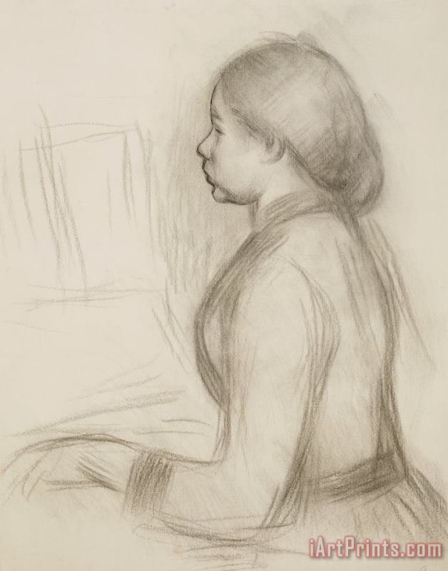Study Of A Young Girl At The Piano painting - Pierre Auguste Renoir Study Of A Young Girl At The Piano Art Print