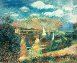 Pierre Auguste Renoir The banks of the Seine at Argenteuil painting