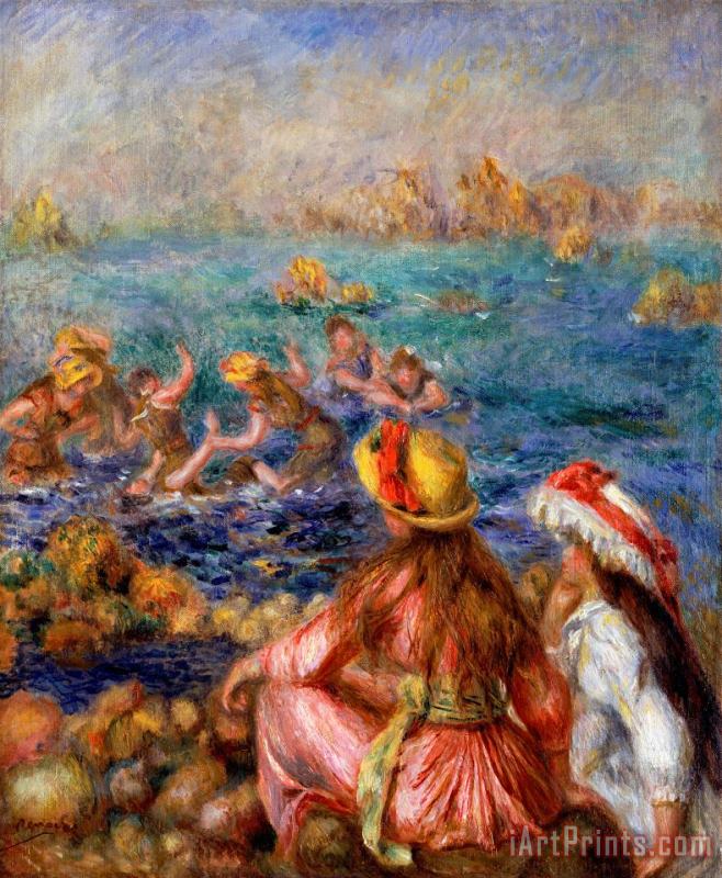 The Bathers painting - Pierre Auguste Renoir The Bathers Art Print