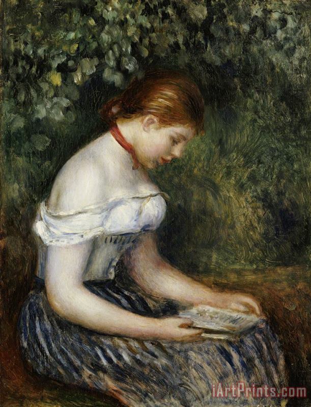 Pierre Auguste Renoir The Reader A Seated Young Girl Art Print