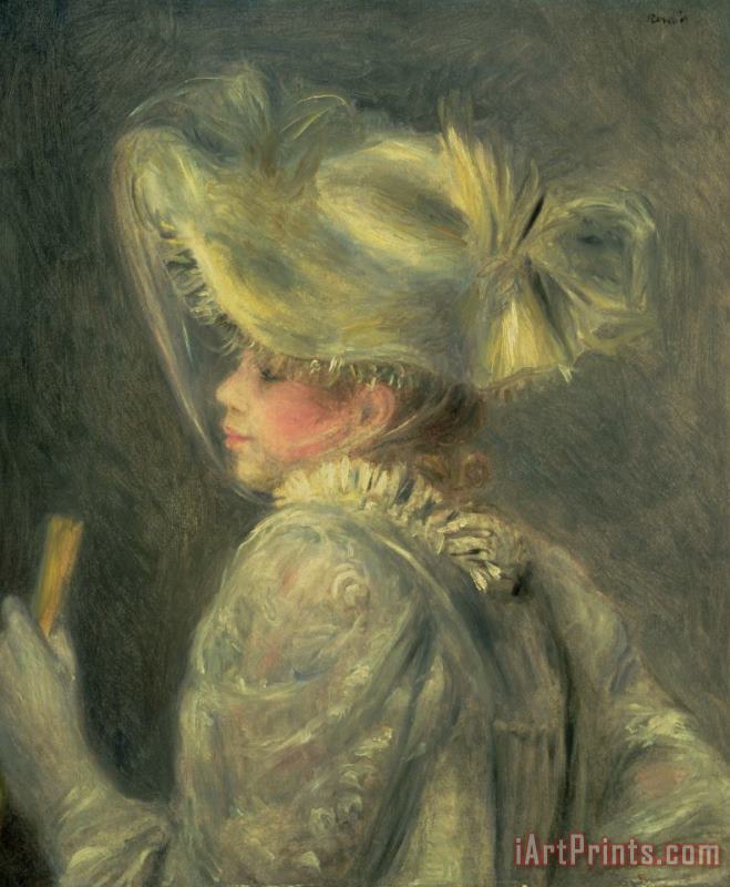Pierre Auguste Renoir The White Hat Art Print
