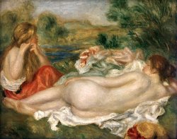 Pierre Auguste Renoir Two Bathers painting
