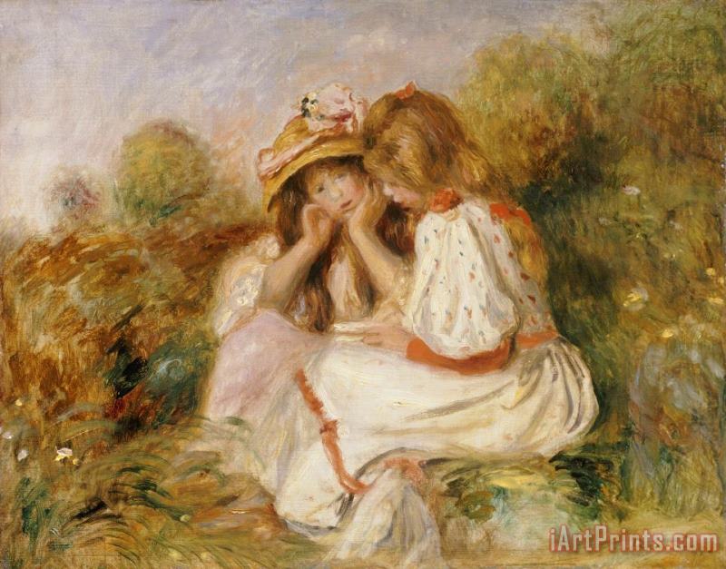 Two Girls painting - Pierre Auguste Renoir Two Girls Art Print