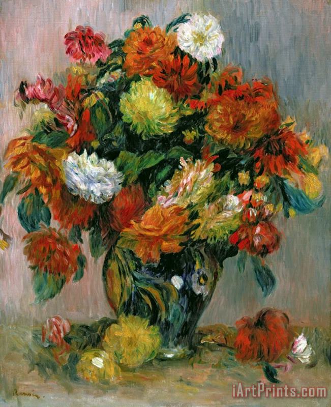 Pierre Auguste Renoir Vase of Flowers Art Print
