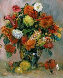 Pierre Auguste Renoir Vase of Flowers