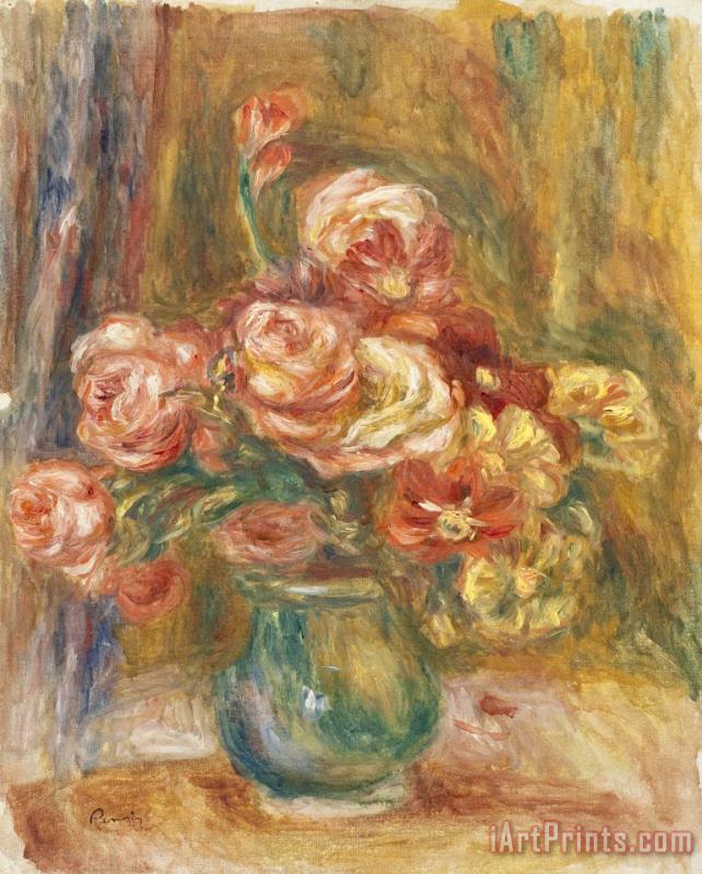 Vase of Roses painting - Pierre Auguste Renoir Vase of Roses Art Print