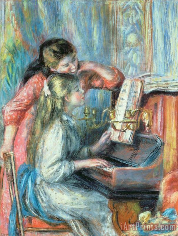 Pierre Auguste Renoir Young Girls at the Piano Art Painting