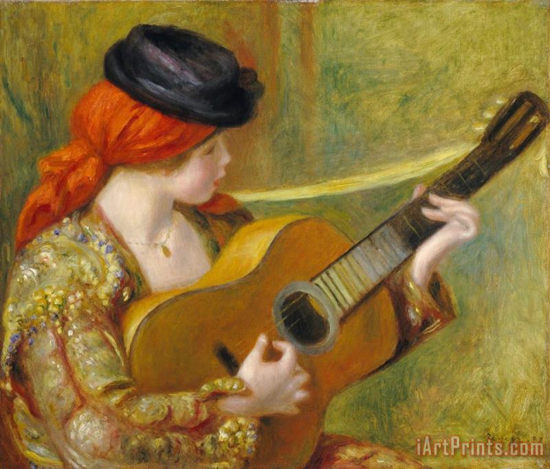 Young Spanish Woman With A Guitar painting - Pierre Auguste Renoir Young Spanish Woman With A Guitar Art Print