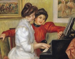 Pierre Auguste Renoir Yvonne and Christine Lerolle at the piano painting