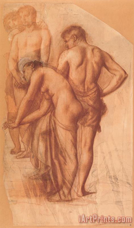 Study for Four Figures in 'rest' painting - Pierre Cecile Puvis De Chavannes Study for Four Figures in 'rest' Art Print