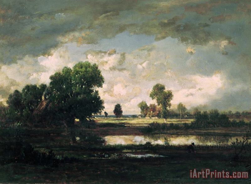 Pierre Etienne Theodore Rousseau The Pool with a Stormy Sky Art Print