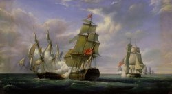 Pierre Julien Gilbert Combat between the French Frigate La Canonniere and the English Vessel The Tremendous