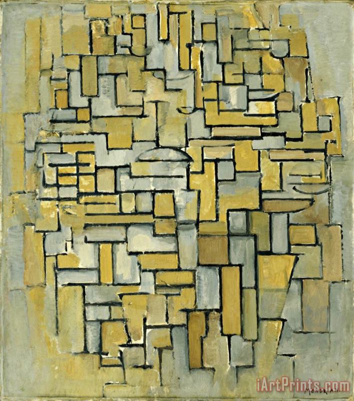 Piet Mondrian Composition in Brown And Gray Art Print
