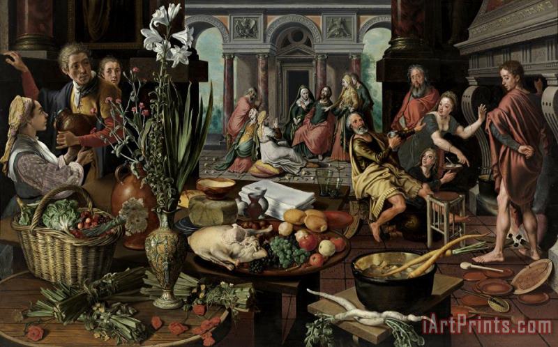 Pieter Aertsen Christ in The House of Martha And Mary Art Painting