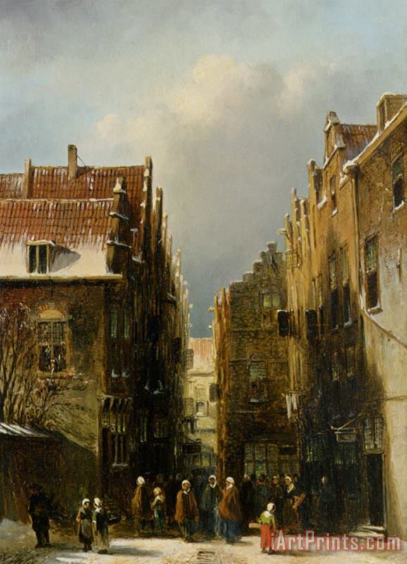 Pieter Gerard Vertin A Wintry Dutch Town Art Painting