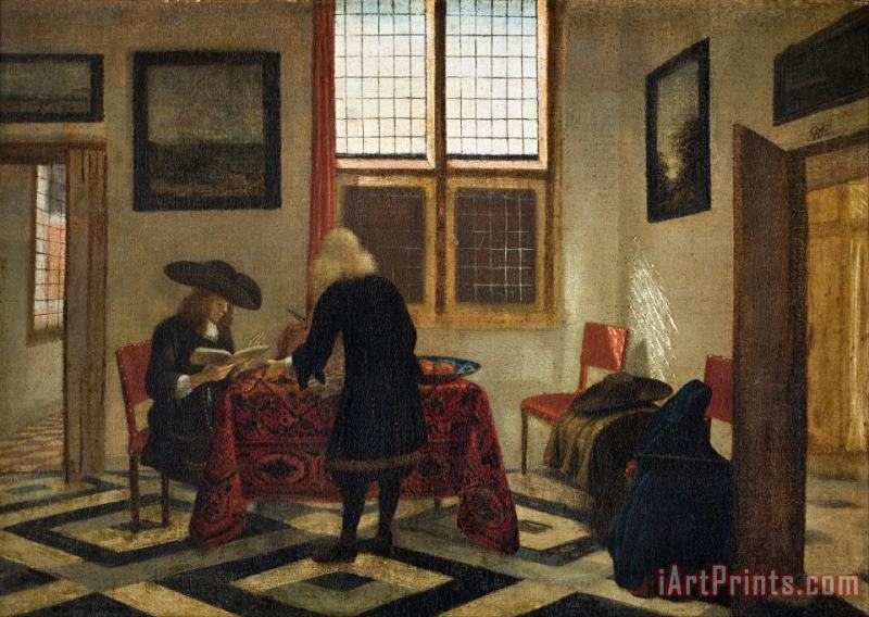 Interior Scene painting - Pieter Janssens Elinga Interior Scene Art Print