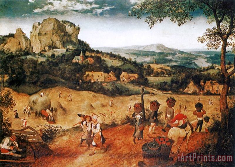 Die Heuernte painting - Pieter the Elder Bruegel Die Heuernte Art Print