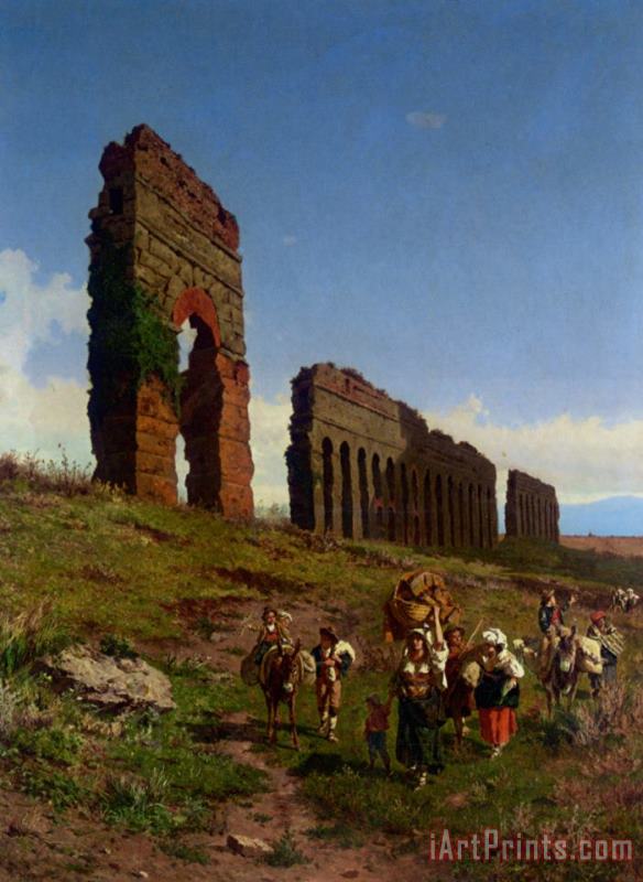 Pietro Barucci Passing The Ruins Art Painting