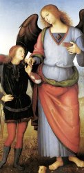 Pietro Perugino Tobias with The Archangel Raphael painting