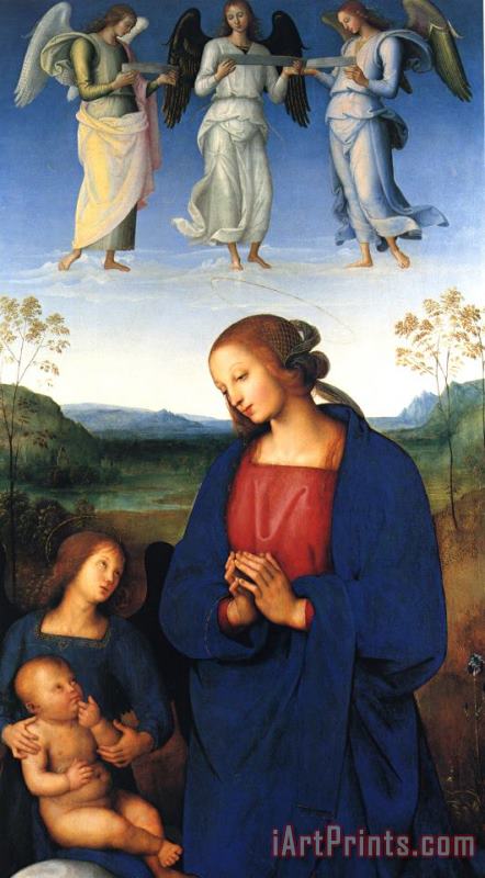 Virgin And Child with Angels painting - Pietro Perugino Virgin And Child with Angels Art Print