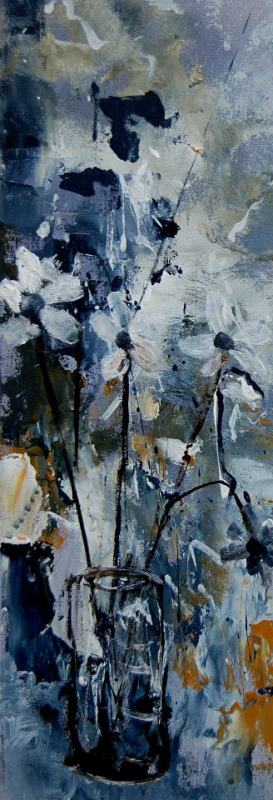 Abstract Bunch Of Flowers painting - Pol Ledent Abstract Bunch Of Flowers Art Print