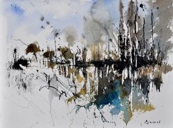 Pol Ledent Abstract Watercolor 012130 painting